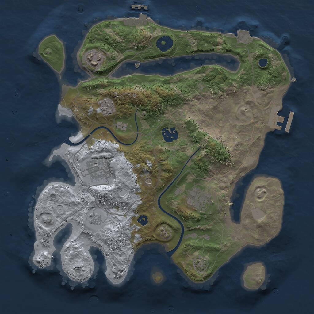Rust Map: Procedural Map, Size: 3000, Seed: 109420, 11 Monuments