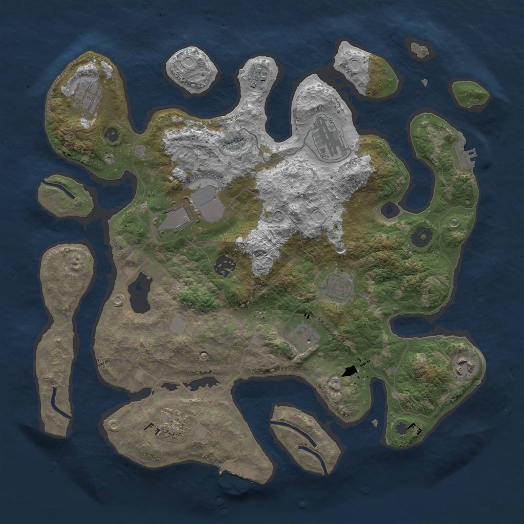 Rust Map: Procedural Map, Size: 3800, Seed: 14339, 17 Monuments