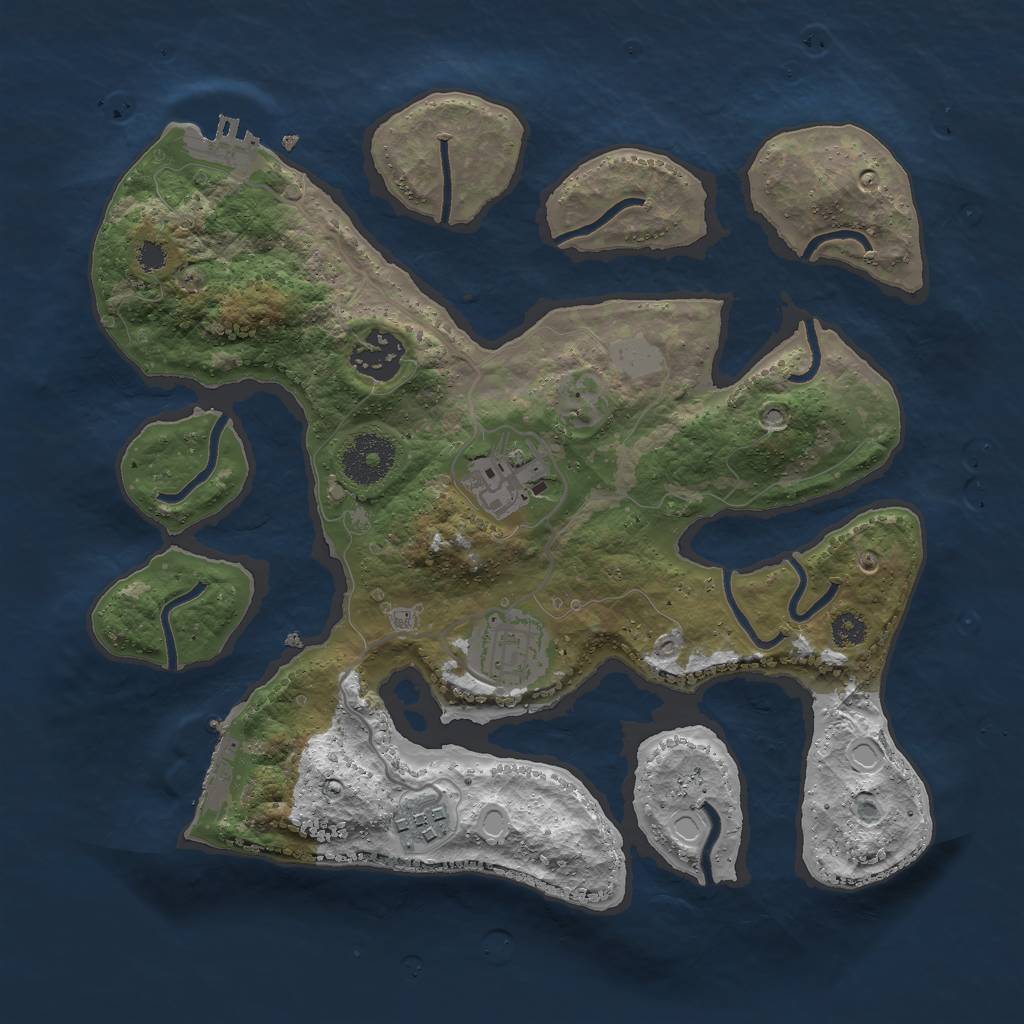 Rust Map: Procedural Map, Size: 3000, Seed: 978126, 11 Monuments