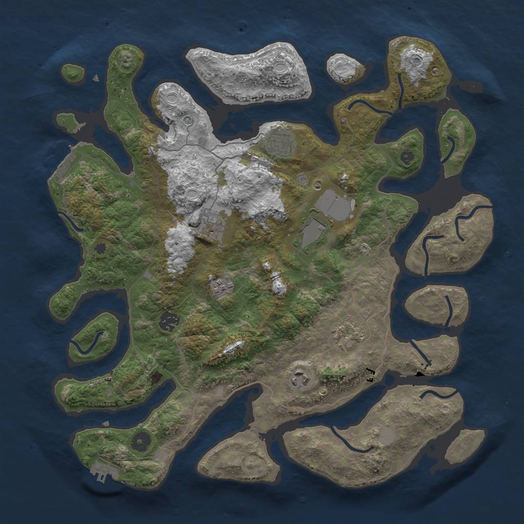 Rust Map: Procedural Map, Size: 4000, Seed: 65481, 15 Monuments