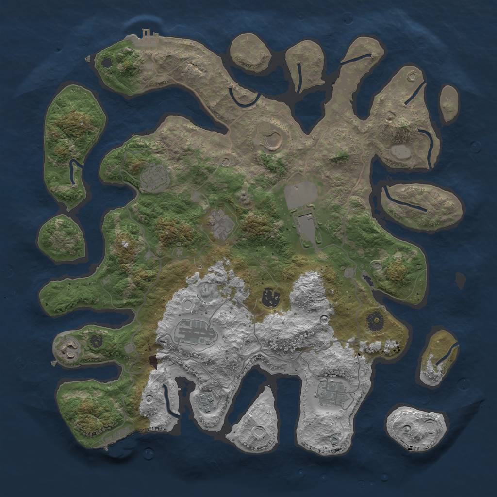Rust Map: Procedural Map, Size: 4000, Seed: 1534, 17 Monuments