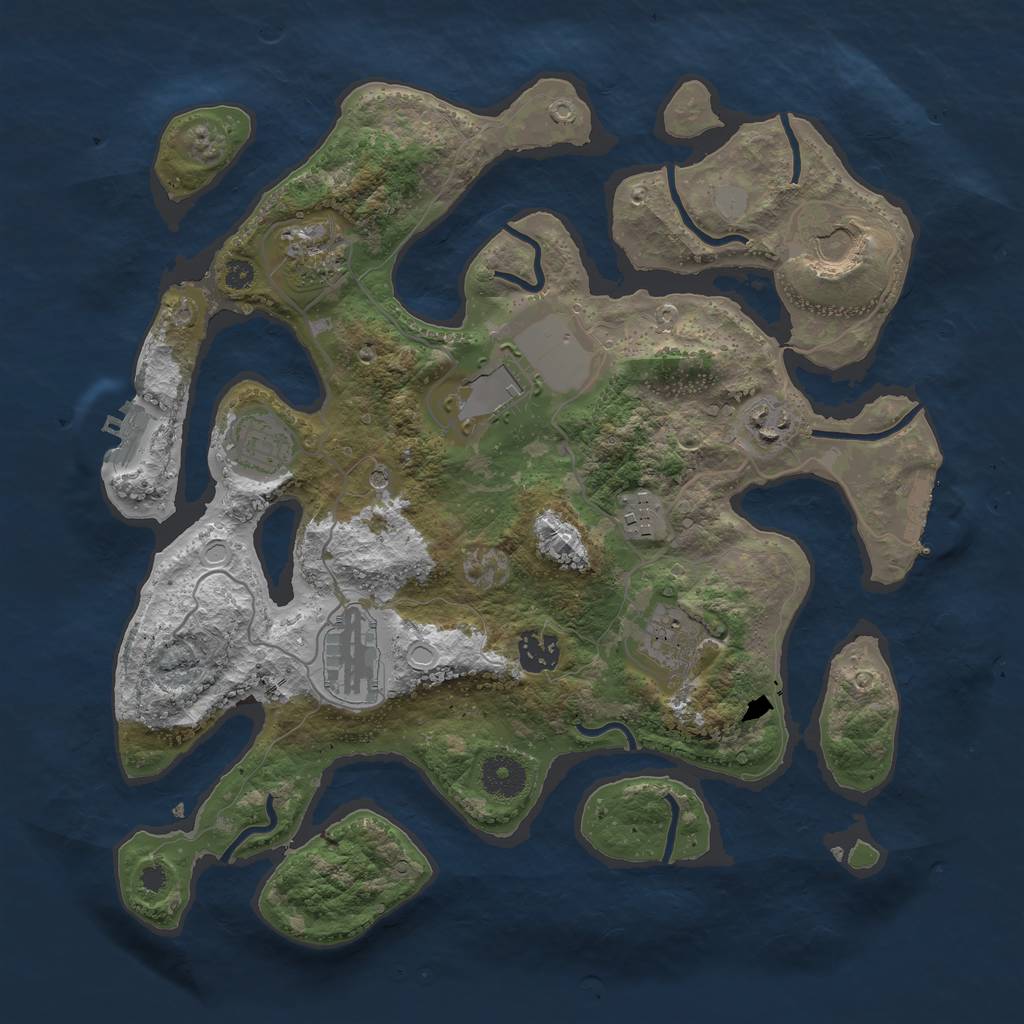 Rust Map: Procedural Map, Size: 3550, Seed: 901399, 17 Monuments