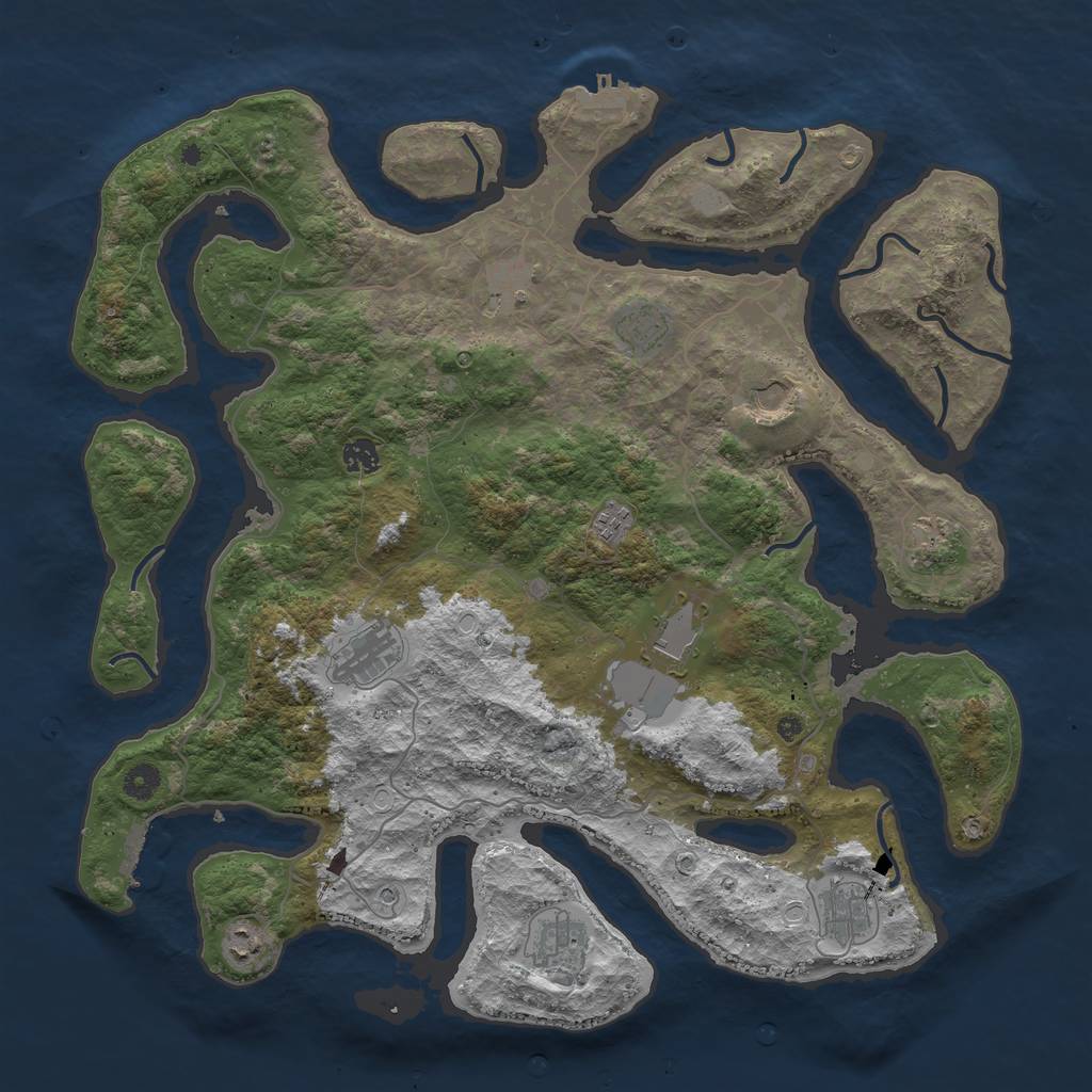 Rust Map: Procedural Map, Size: 4500, Seed: 708807618, 19 Monuments