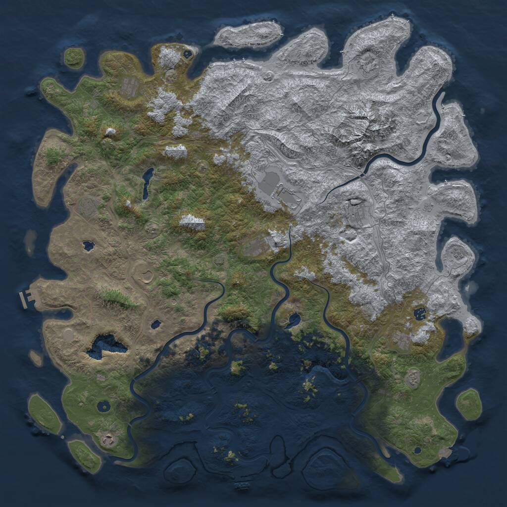 Rust Map: Procedural Map, Size: 6000, Seed: 42069, 17 Monuments