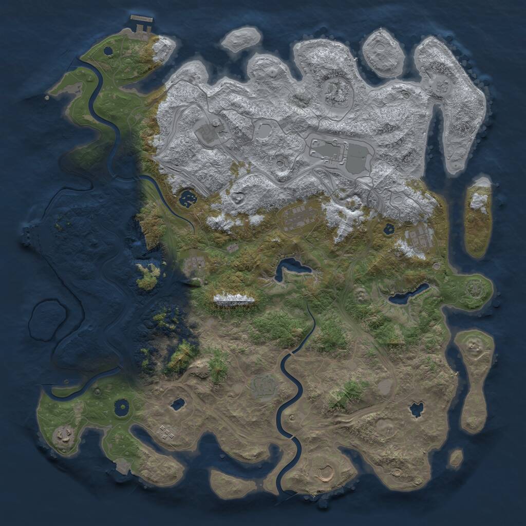 Rust Map: Procedural Map, Size: 4800, Seed: 468, 17 Monuments