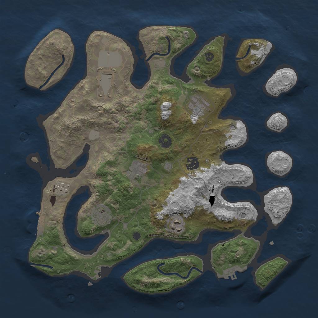 Rust Map: Procedural Map, Size: 3550, Seed: 756764, 15 Monuments