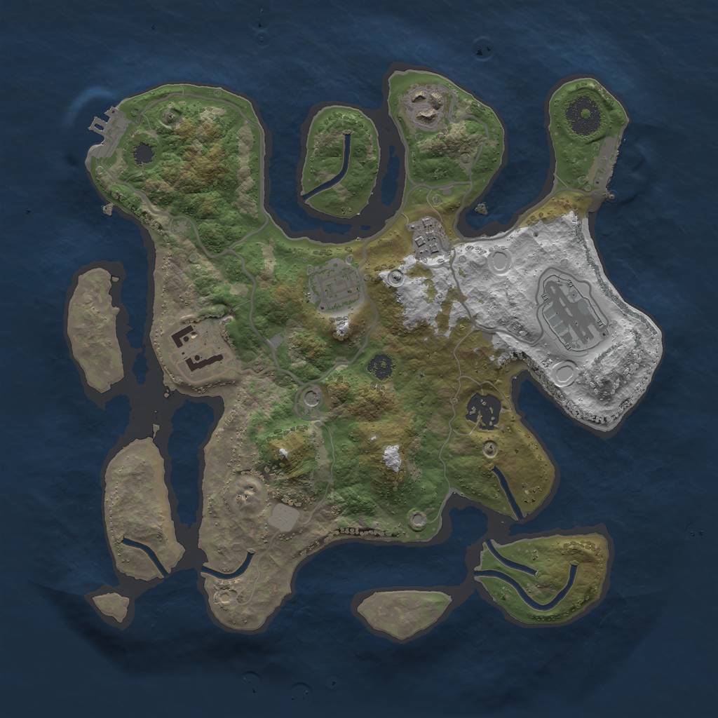 Rust Map: Procedural Map, Size: 3000, Seed: 1670976313, 14 Monuments