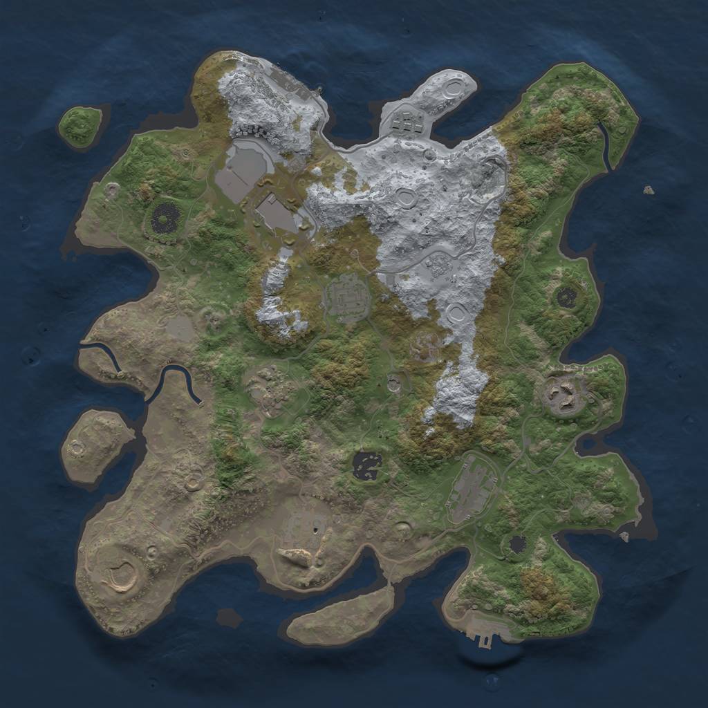 Rust Map: Procedural Map, Size: 3500, Seed: 20362760, 16 Monuments