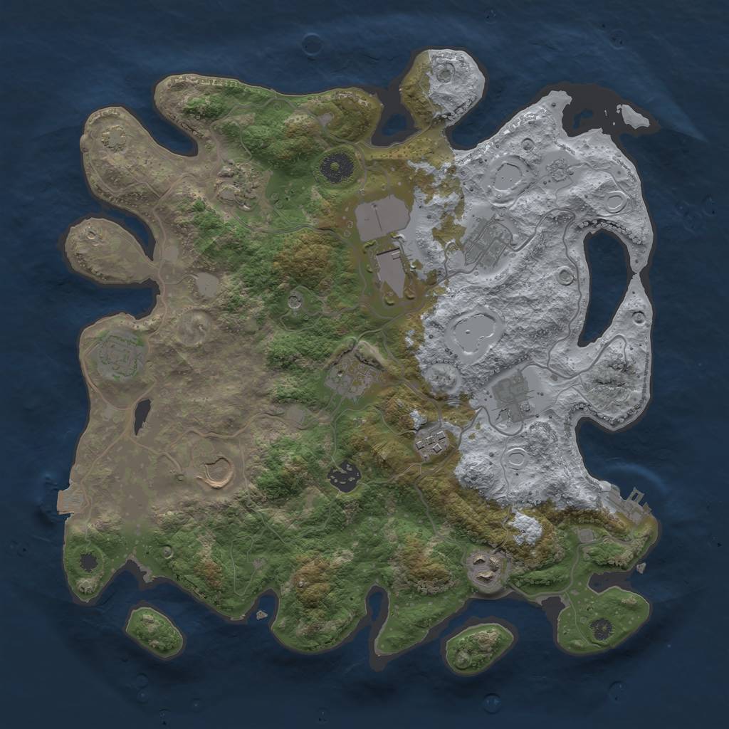 Rust Map: Procedural Map, Size: 3550, Seed: 94237, 17 Monuments