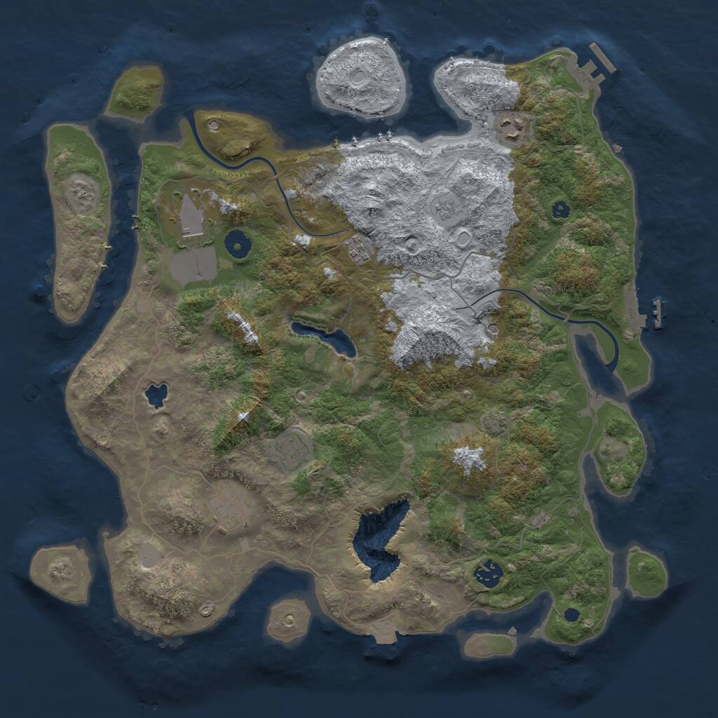 Rust Map: Procedural Map, Size: 4000, Seed: 1289137792, 12 Monuments