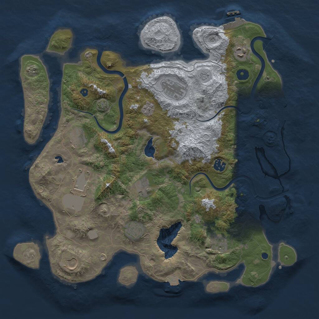 Rust Map: Procedural Map, Size: 4000, Seed: 1289137792, 16 Monuments