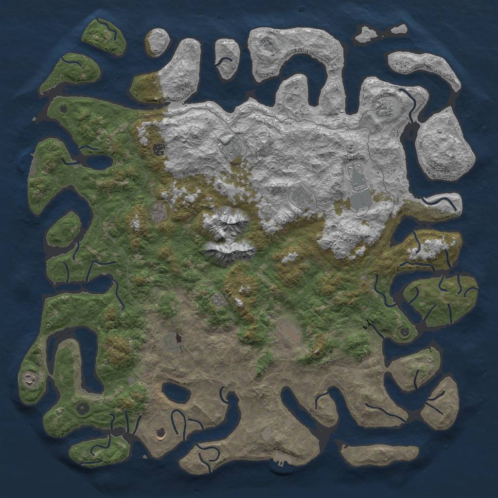 Rust Map: Procedural Map, Size: 6000, Seed: 14226407, 19 Monuments