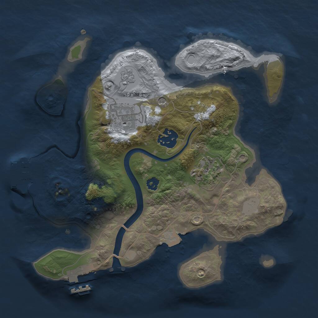 Rust Map: Procedural Map, Size: 2500, Seed: 45112769, 8 Monuments