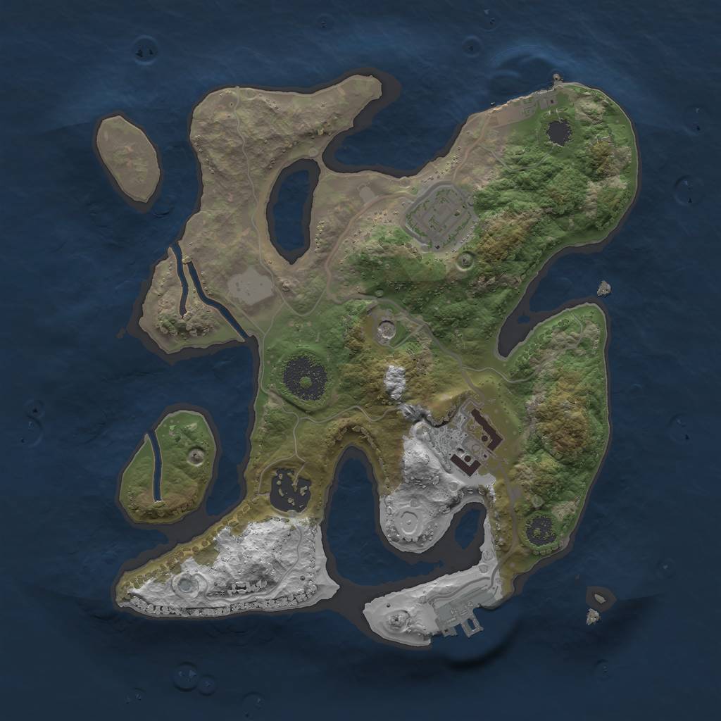 Rust Map: Procedural Map, Size: 2500, Seed: 50326, 11 Monuments