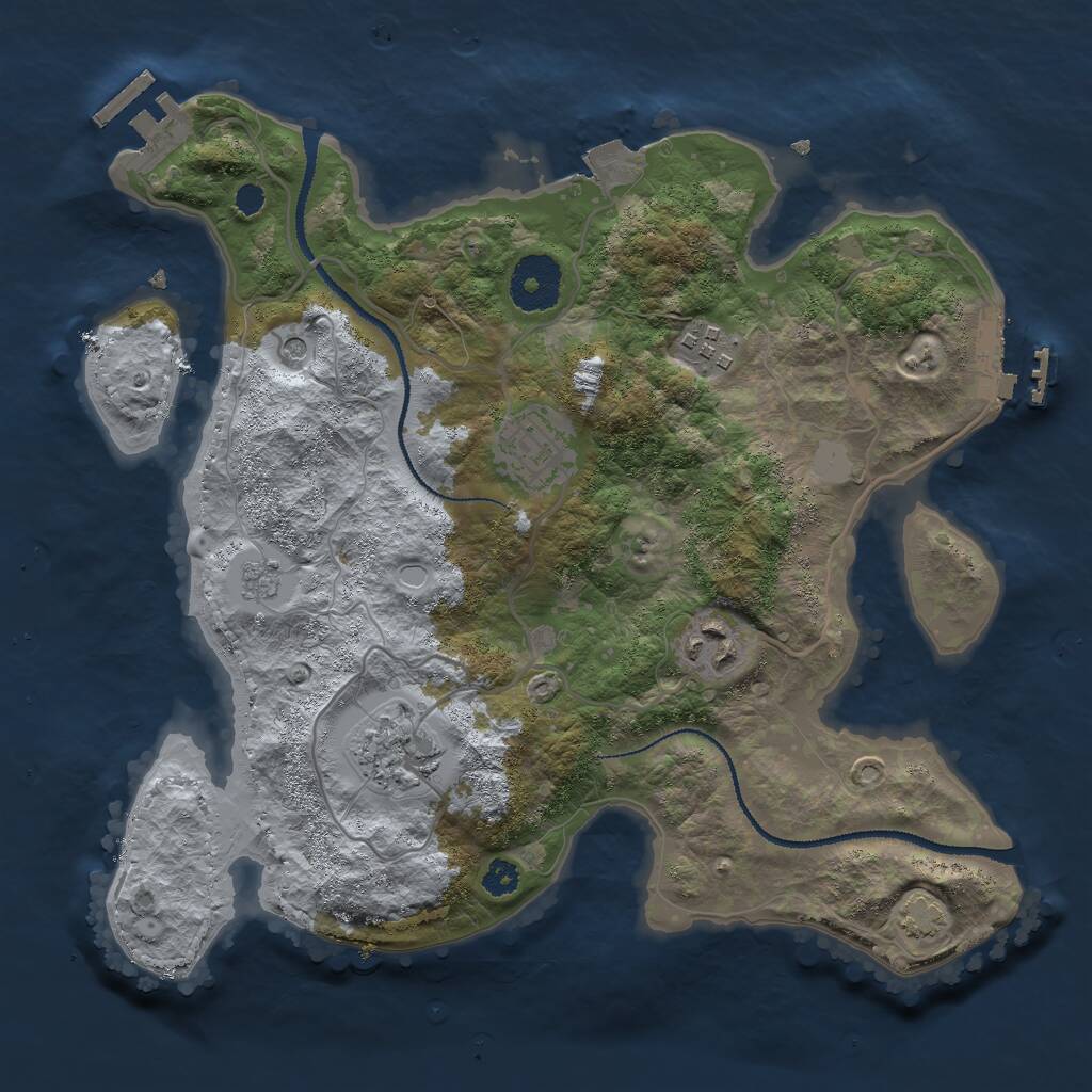 Rust Map: Procedural Map, Size: 3000, Seed: 341403402, 10 Monuments