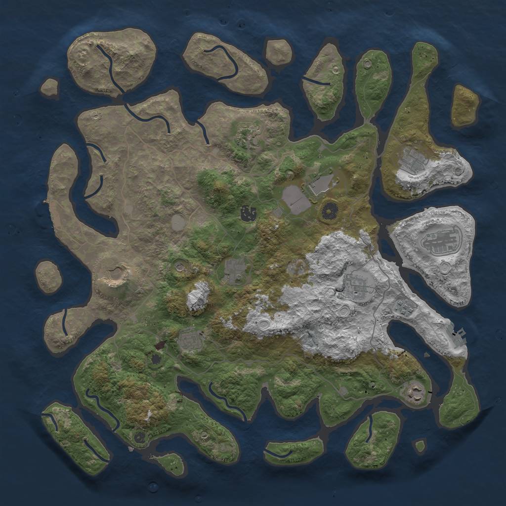 Rust Map: Procedural Map, Size: 4500, Seed: 45000, 19 Monuments