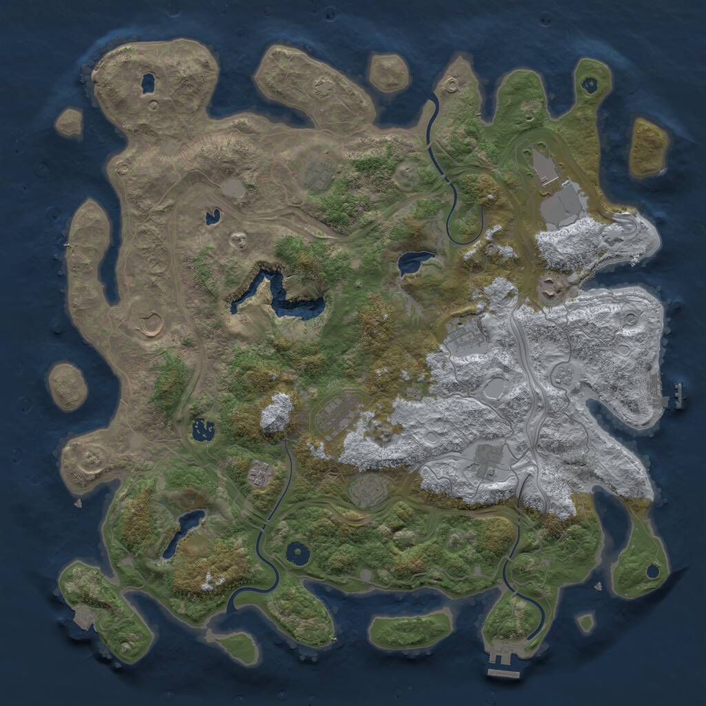 Rust Map: Procedural Map, Size: 4500, Seed: 45000, 16 Monuments