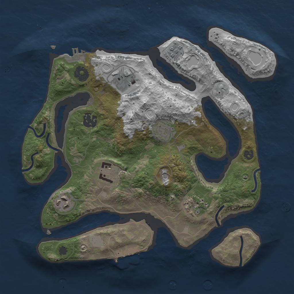 Rust Map: Procedural Map, Size: 3000, Seed: 14226407, 15 Monuments