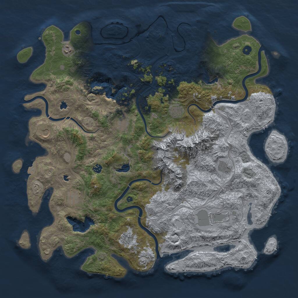 Rust Map: Procedural Map, Size: 5000, Seed: 1099864585, 15 Monuments