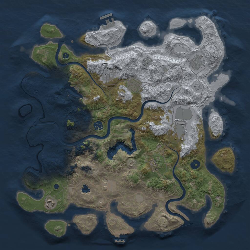 Rust Map: Procedural Map, Size: 4000, Seed: 46588511, 15 Monuments