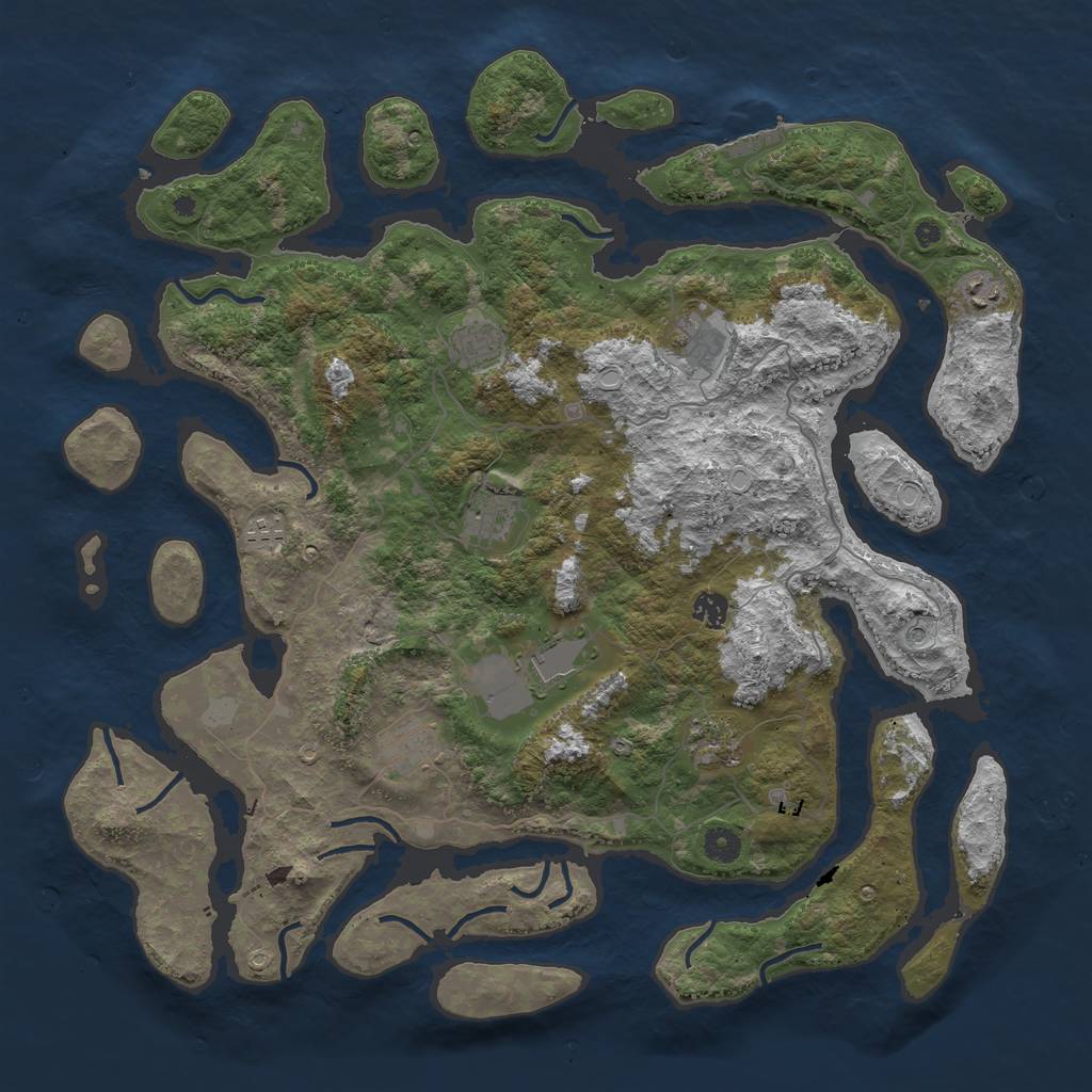 Rust Map: Procedural Map, Size: 4500, Seed: 1528353009, 16 Monuments