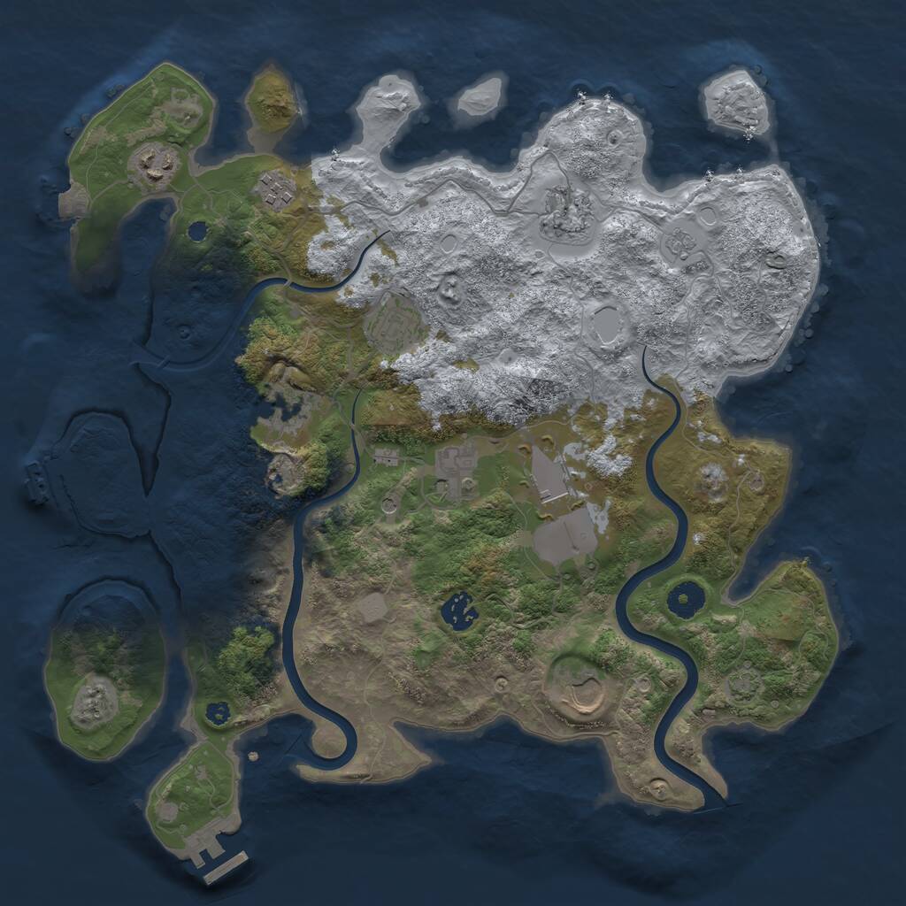 Rust Map: Procedural Map, Size: 3750, Seed: 841737745, 15 Monuments