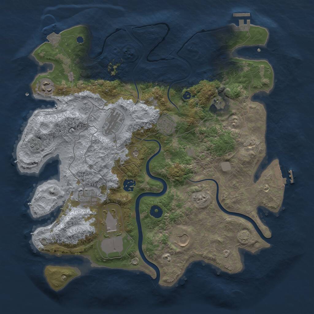 Rust Map: Procedural Map, Size: 3750, Seed: 520947601, 15 Monuments
