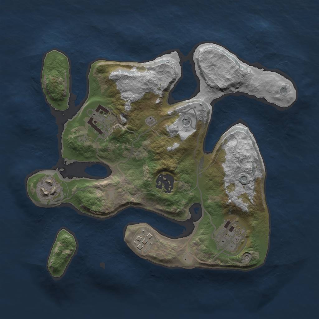Rust Map: Barren, Size: 2500, Seed: 231, 8 Monuments