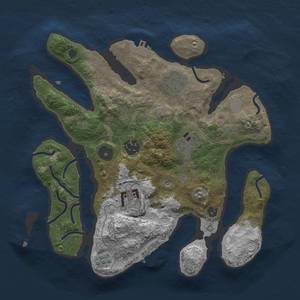 Thumbnail Rust Map: Procedural Map, Size: 3000, Seed: 8080, 13 Monuments