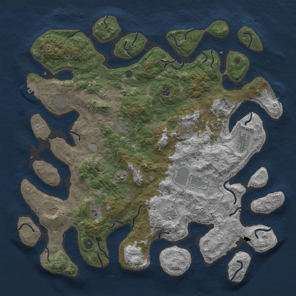 Rust Map: Procedural Map, Size: 4700, Seed: 712372, 19 Monuments