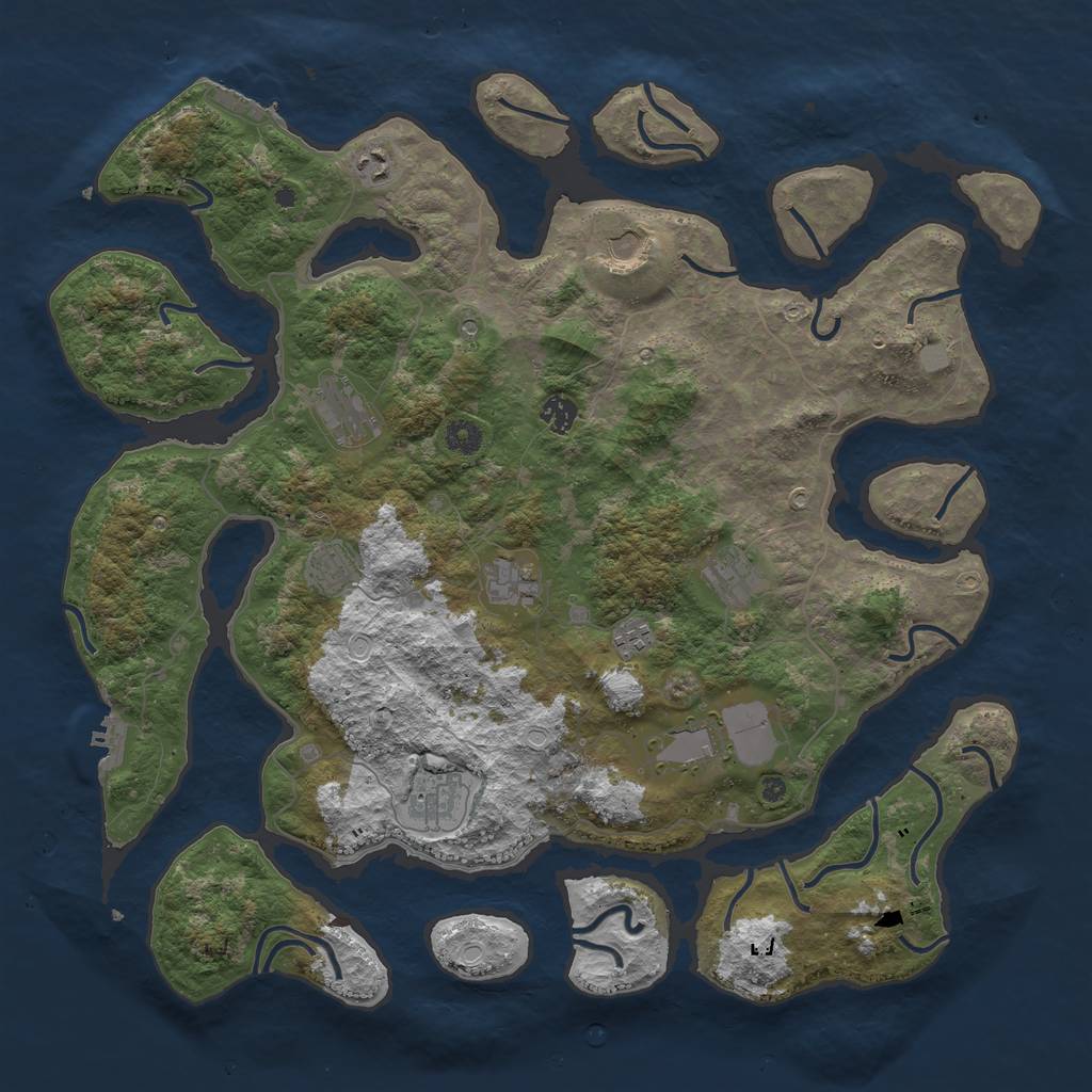 Rust Map: Procedural Map, Size: 4500, Seed: 335533134, 18 Monuments