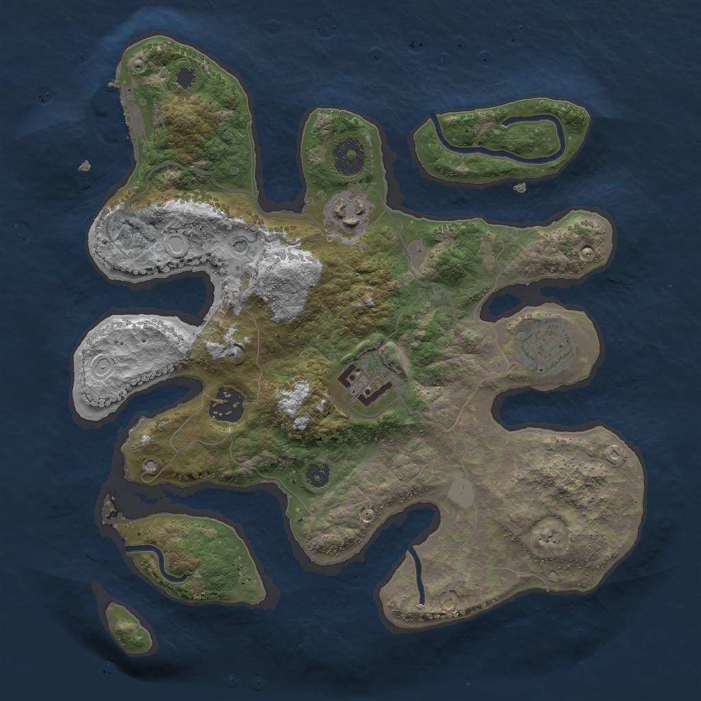 Rust Map: Procedural Map, Size: 3000, Seed: 635148178, 11 Monuments