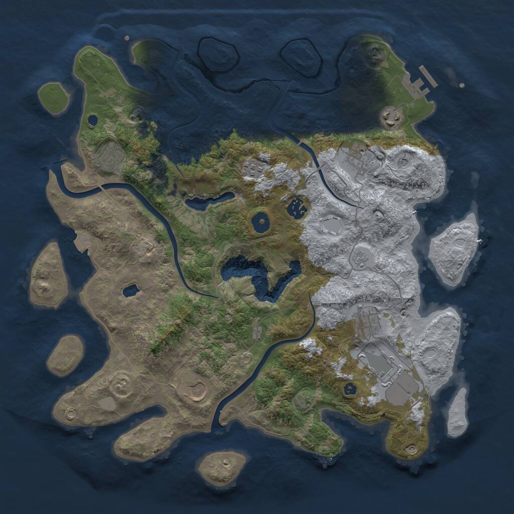 Rust Map: Procedural Map, Size: 4000, Seed: 864806287, 13 Monuments