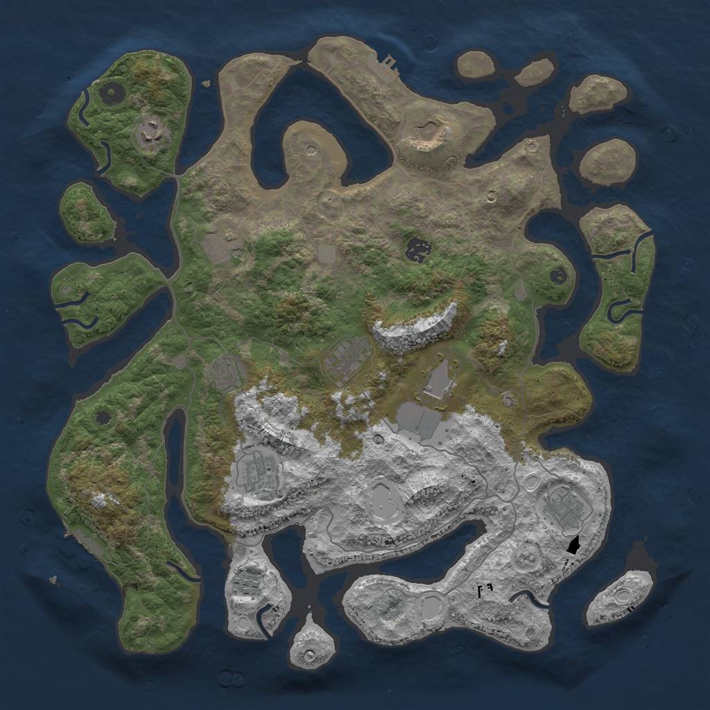 Rust Map: Procedural Map, Size: 4325, Seed: 50000, 18 Monuments