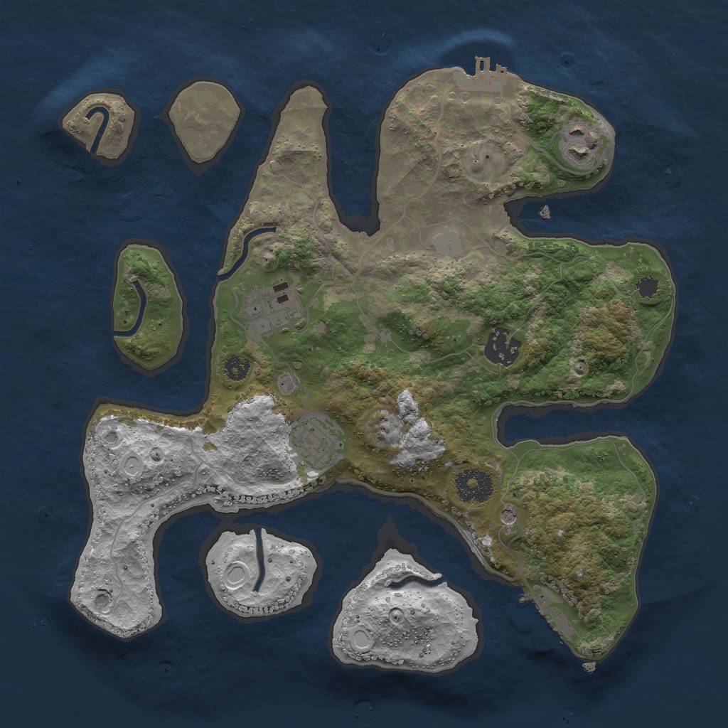 Rust Map: Procedural Map, Size: 3000, Seed: 313157, 12 Monuments