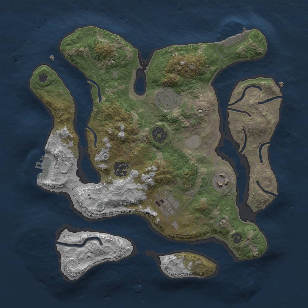 Rust Map: Procedural Map, Size: 3000, Seed: 797529, 11 Monuments