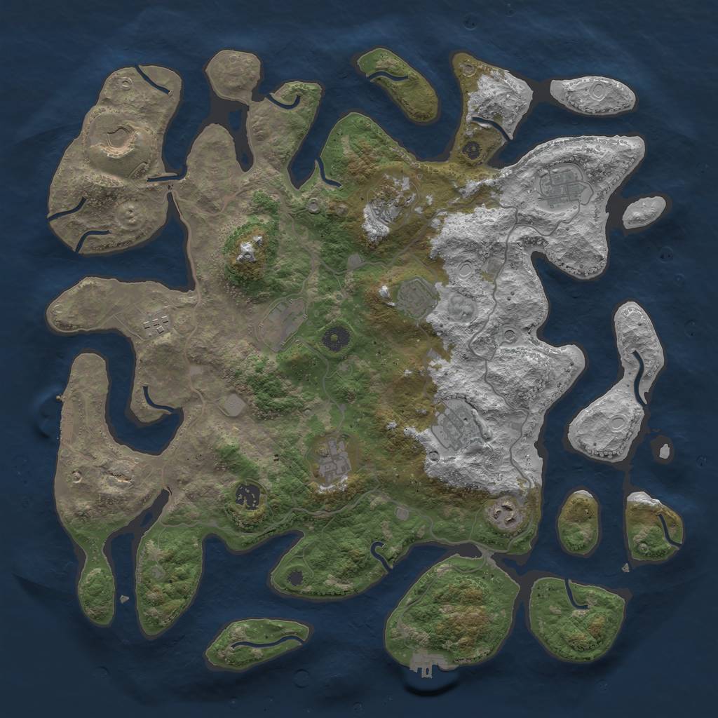 Rust Map: Procedural Map, Size: 4200, Seed: 640, 18 Monuments
