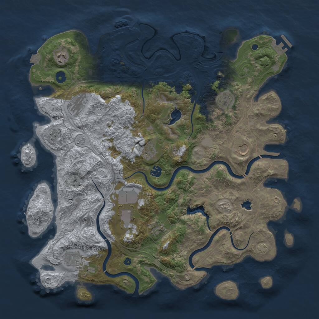 Rust Map: Procedural Map, Size: 4250, Seed: 29702, 16 Monuments