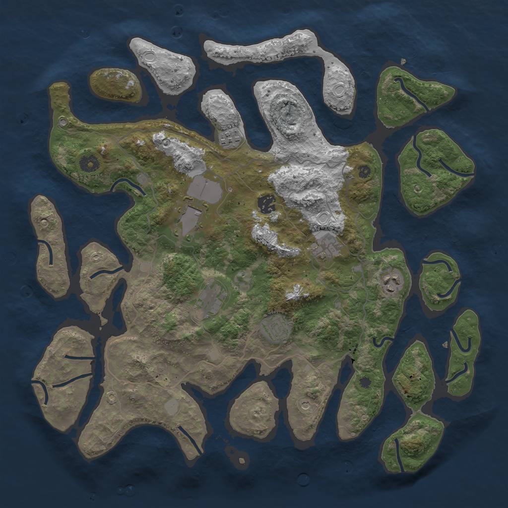 Rust Map: Procedural Map, Size: 4000, Seed: 2548, 13 Monuments