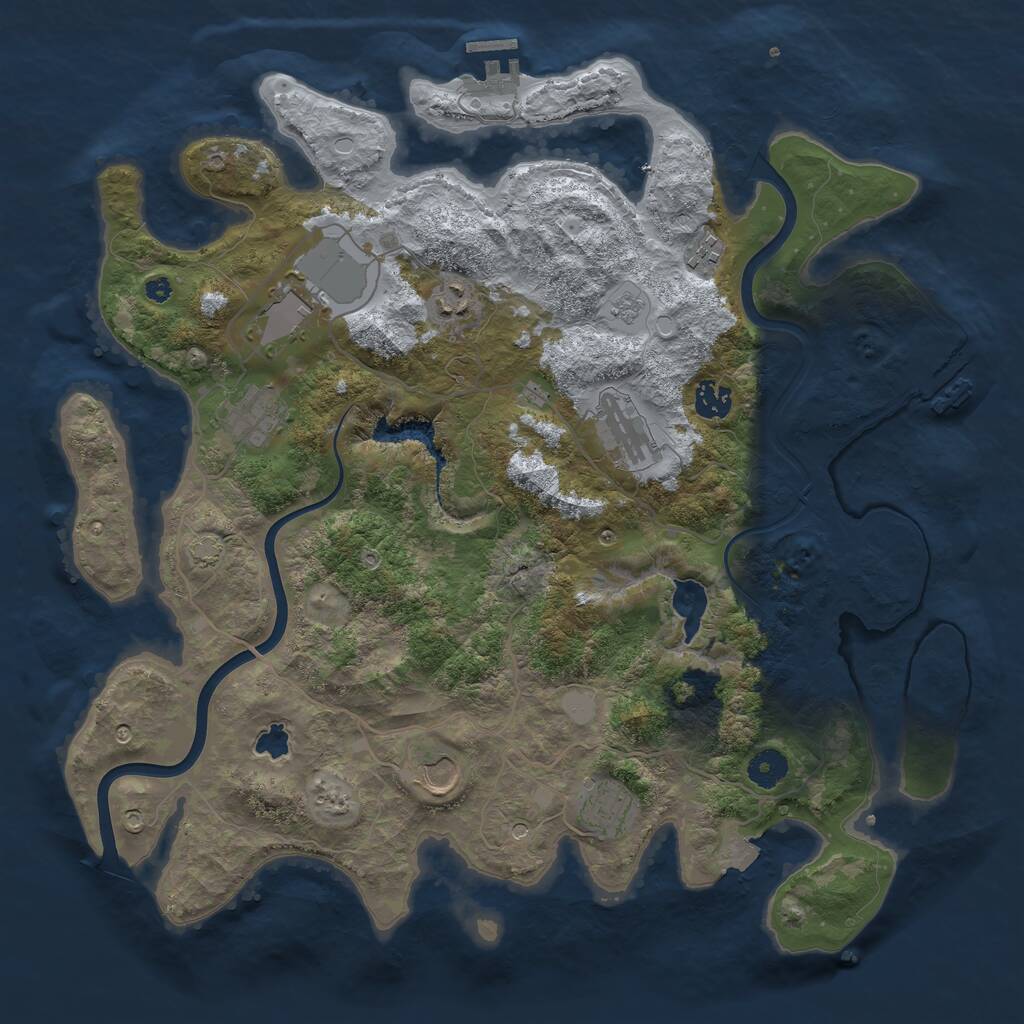 Rust Map: Procedural Map, Size: 4000, Seed: 2548, 14 Monuments