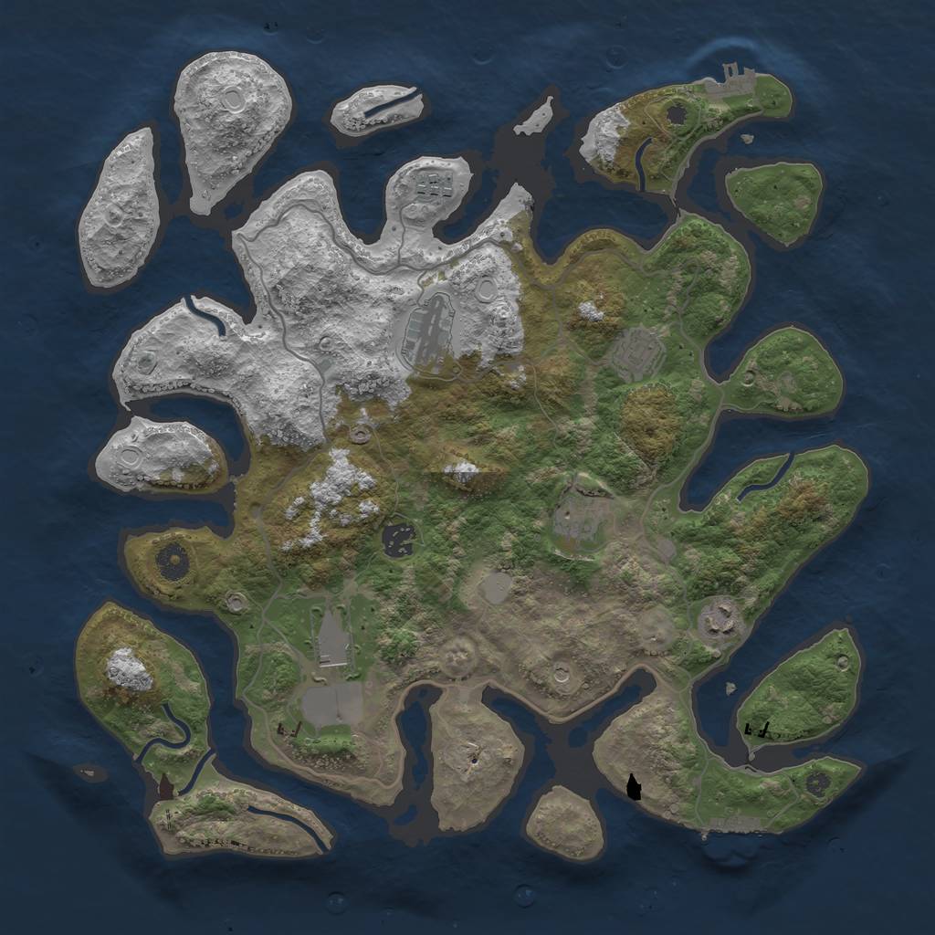 Rust Map: Procedural Map, Size: 4000, Seed: 6753, 15 Monuments