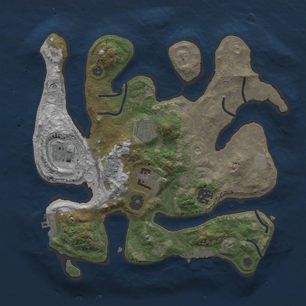 Rust Map: Procedural Map, Size: 3000, Seed: 904062571, 13 Monuments
