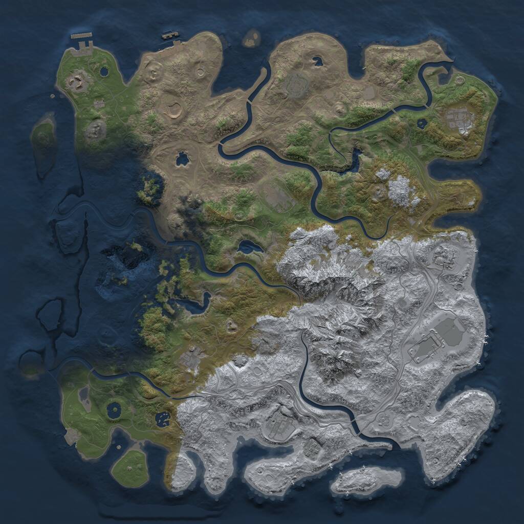 Rust Map: Procedural Map, Size: 5000, Seed: 24722396, 17 Monuments