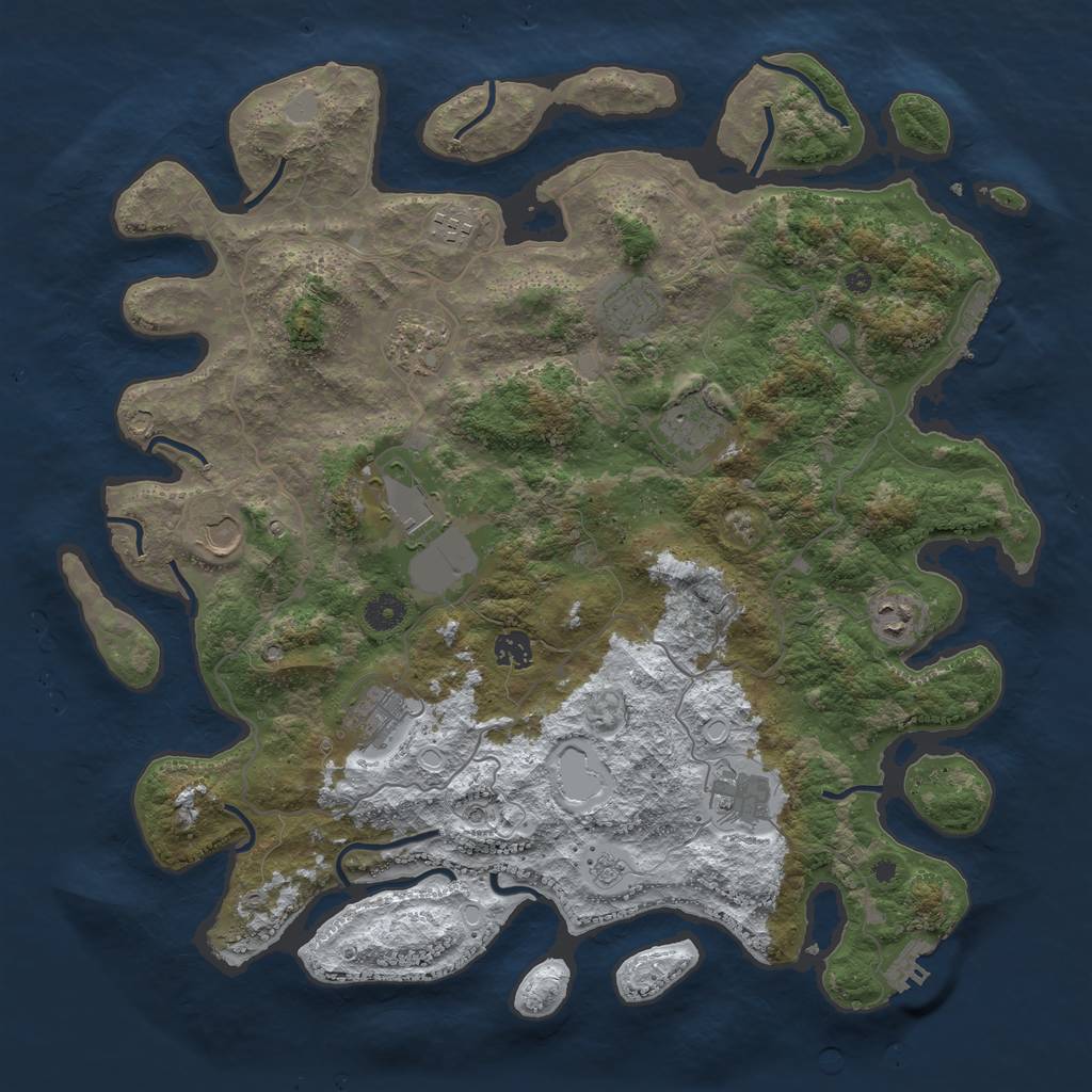Rust Map: Procedural Map, Size: 4200, Seed: 3177, 19 Monuments