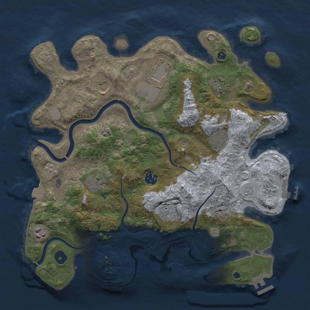 Rust Map: Procedural Map, Size: 3700, Seed: 6662137, 15 Monuments