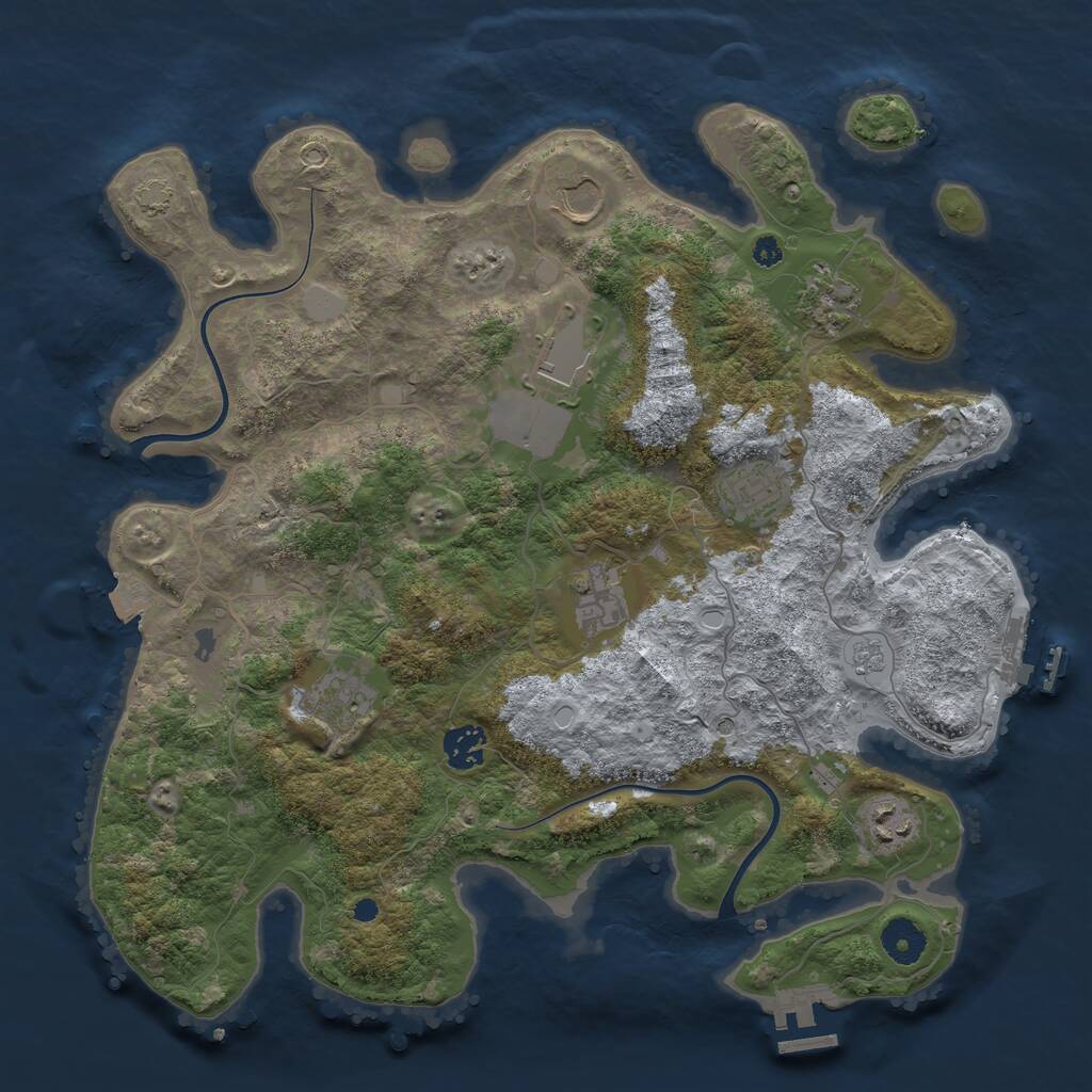 Rust Map: Procedural Map, Size: 3700, Seed: 6662137, 14 Monuments