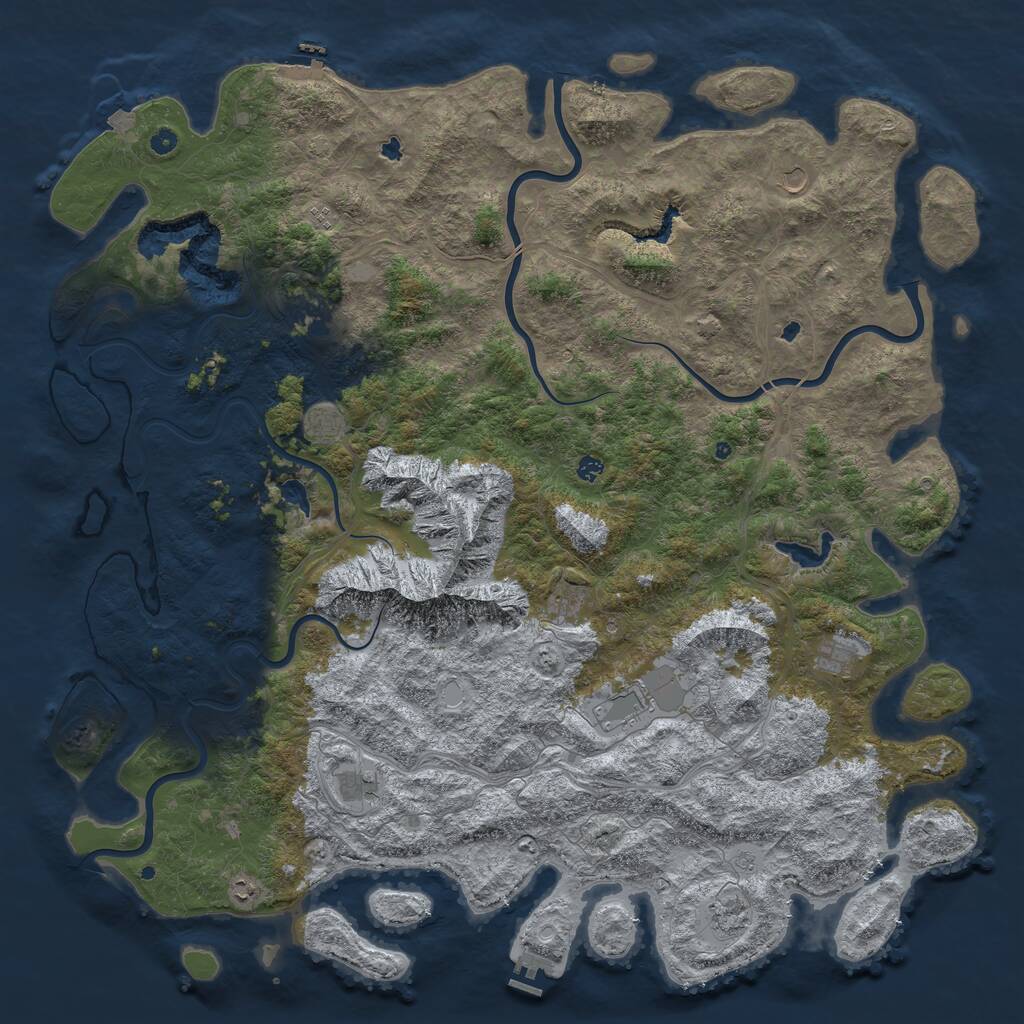 Rust Map: Procedural Map, Size: 6000, Seed: 751, 17 Monuments