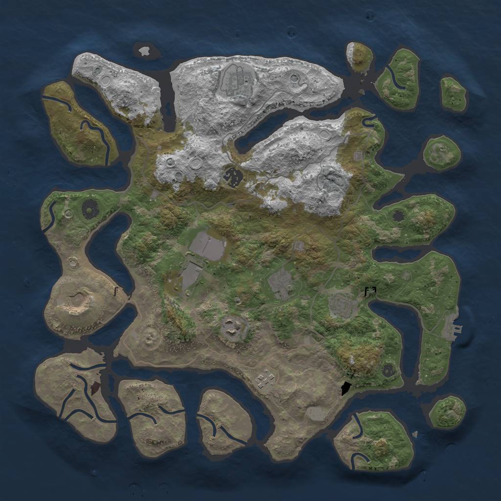 Rust Map: Procedural Map, Size: 4000, Seed: 3565, 15 Monuments