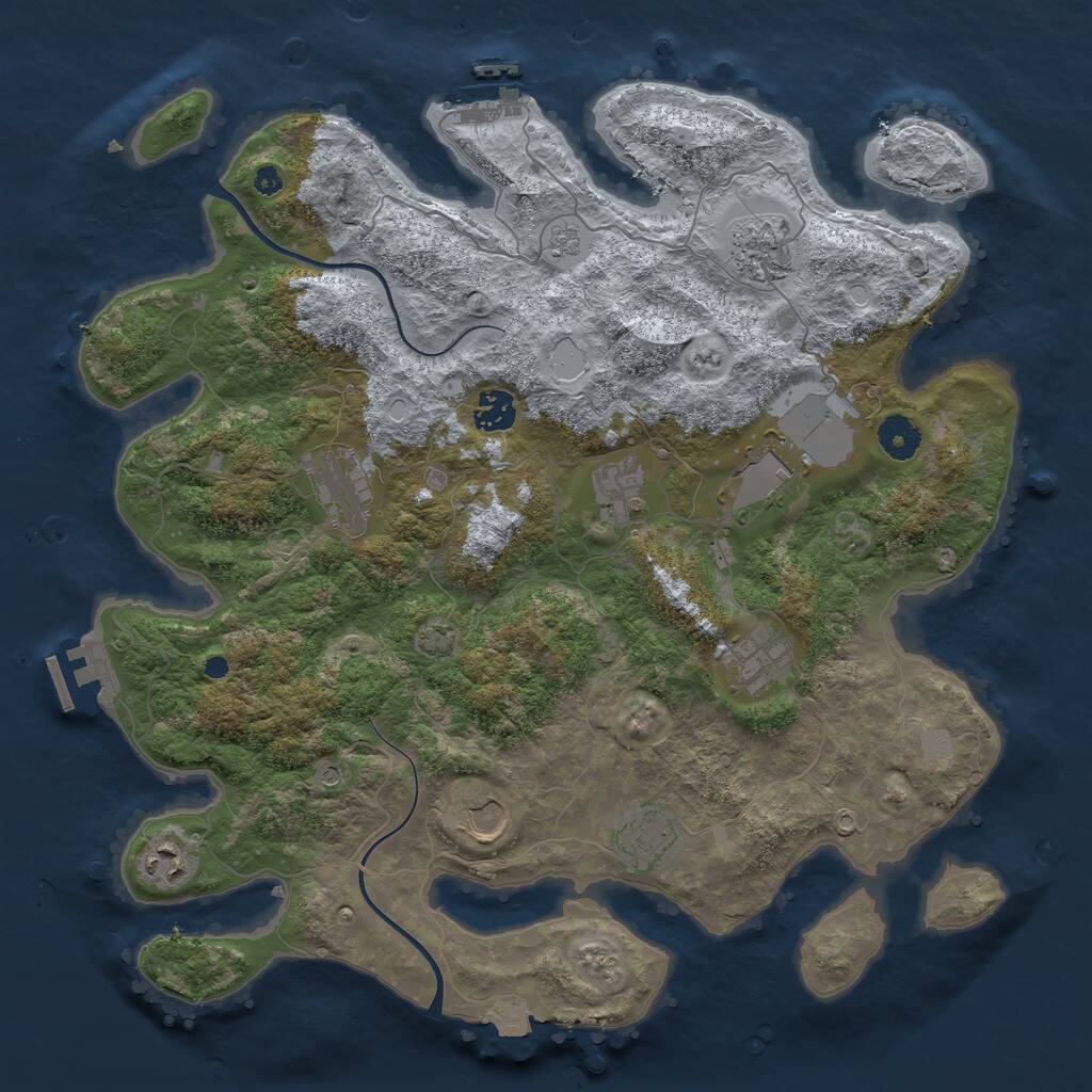 Rust Map: Procedural Map, Size: 3850, Seed: 286505600, 15 Monuments