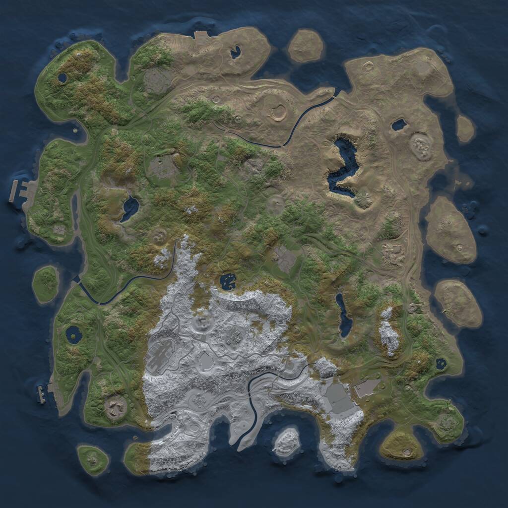 Rust Map: Procedural Map, Size: 4500, Seed: 784563, 16 Monuments